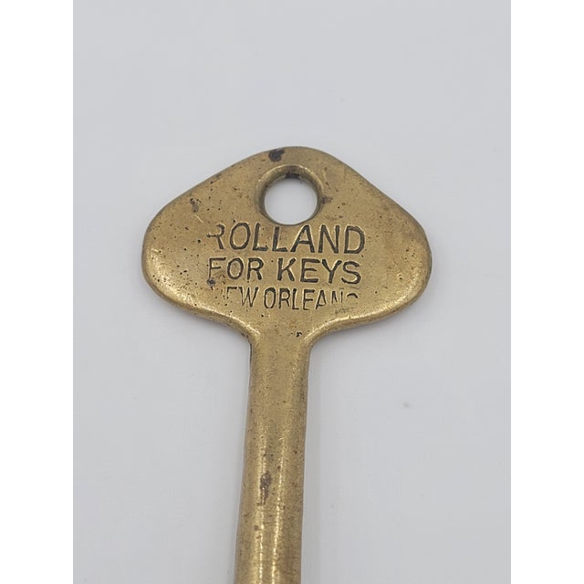 Antique Rolland for Keys New Orleans Brass Barrel Key – Early 20th Century For Sale - Image 4 of 12
