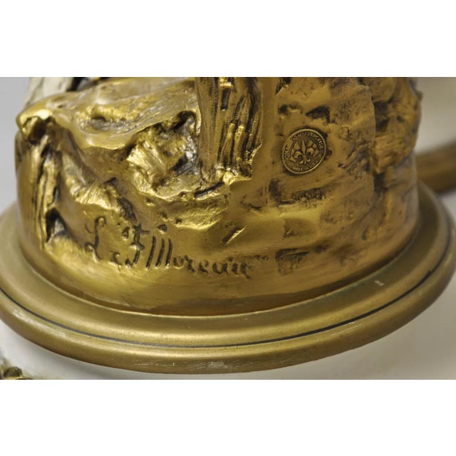 Vintage French Renaissance Moreau Metal Boy and Girl Figural Table Lamp - A Pair For Sale - Image 9 of 12
