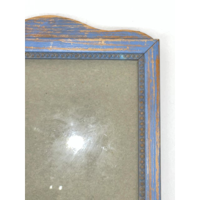 Vintage Blue Painted Distressed Frame For Sale - Image 4 of 9