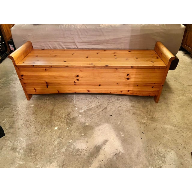 2000 - 2009 Italian Wood Bench With Storage Blanket Chest For Sale - Image 5 of 5