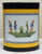 Vintage metal Lady Clare waste bin with Breton folk costume figures in the known pattern of Henriot Quimper. Colorful and...