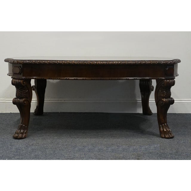 Bernhardt Furniture Grand Savannah Collection Contemporary Traditional 53" Bookmatched Walnut Coffee Table 357-021 For Sale In Kansas City - Image 6 of 10