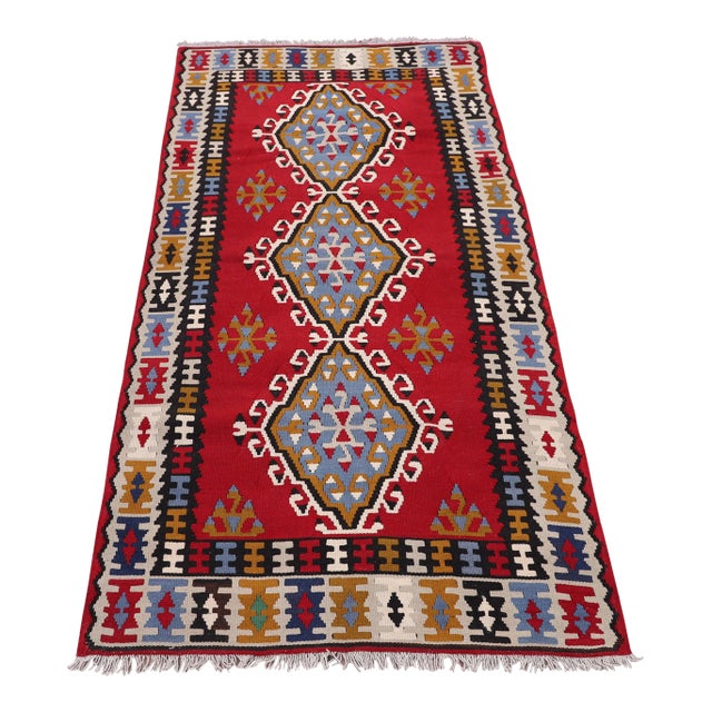 1980s Traditional Red Cappadocia Kilim For Sale