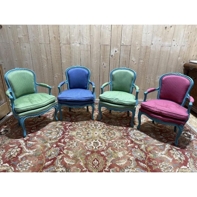 Louis XV Style Cabriolet Armchairs, Set of 4 For Sale - Image 10 of 10