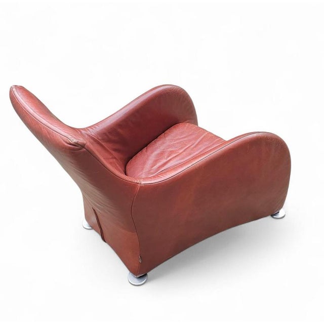 Brown Leather Lounge Chair by Gerard Van Den Berg for Montis, 1990s For Sale - Image 6 of 18