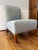 Baker Furniture Company Pair of Barbara Barry for Baker Celadon Silk, Scroll Back Slipper Chairs For Sale - Image 4 of 12