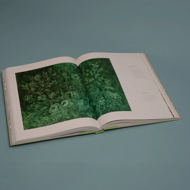 "Dreaming of Green" Original Kim Ahonoukoun Green Floral Oil Impressionist Style Painting on Canvas For Sale - Image 4 of 5