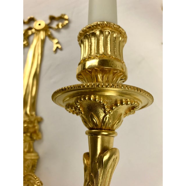 Set of Four Louis XVI Style Gilt Bronze Sconces by E. F. Caldwell For Sale - Image 10 of 12