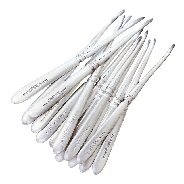 1920s Set of Silver Nut Picks From the Hotel Lincolnshire in Boston - 12 pcs For Sale