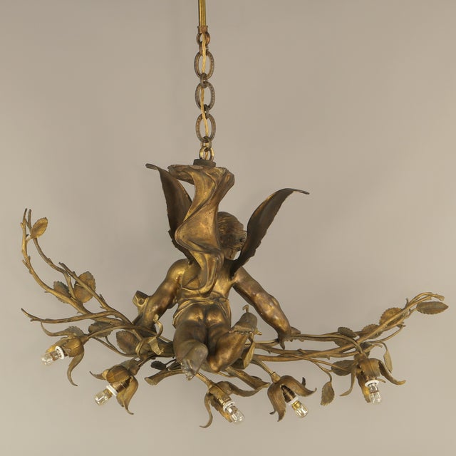 Baroque Bronze Angel Chandelier, Vienna, 1900s For Sale - Image 6 of 17