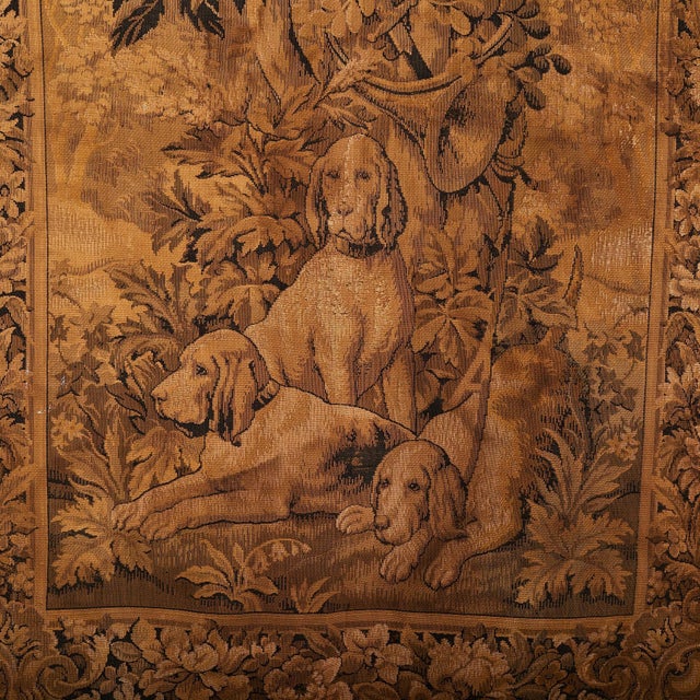 19th Century French Woodland Tapestry with Hunting Dogs For Sale In Chicago - Image 6 of 11
