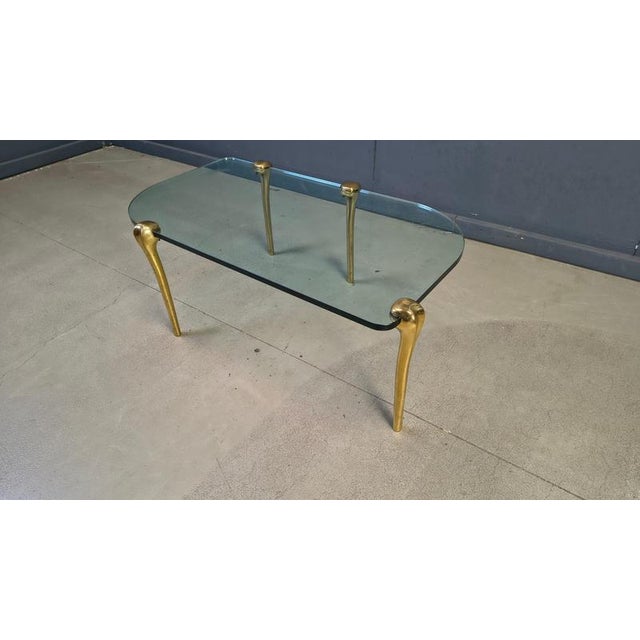 1970s Brass and Glass Coffee Table by Peter Ghyczy, 1970s For Sale - Image 5 of 14