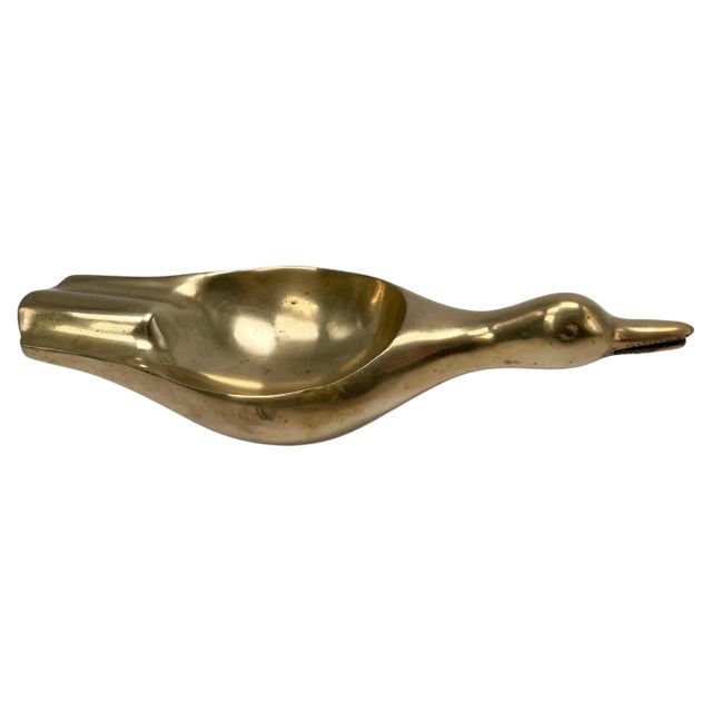 Gold French Golden Sculptural Ashtray in Solid Brass, 1970 For Sale - Image 8 of 8