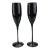 Vintage Tall Black Crystal Champagne Flutes - a Pair For Sale