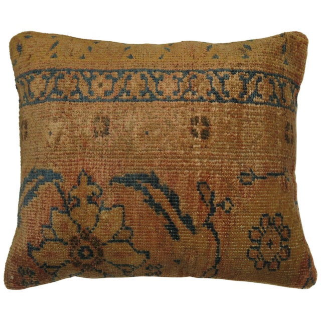 Pillow made from antique 19th century Persian Mahal Sultanabad rug with cotton back. Size: 15" x 18".