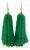 198 Carat Colombian Emerald Beads Hanging Drop Earrings 18 Karat Gold For Sale