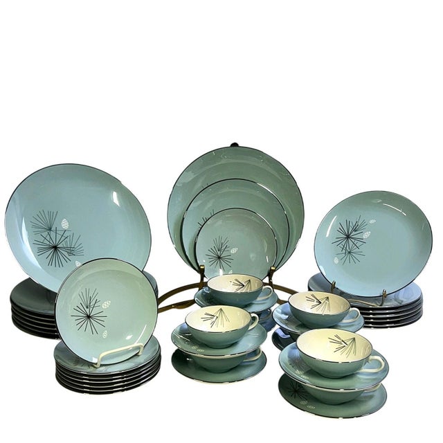Mid 20th Century Franciscan Masterpiece Extremely Rare 'Silver Pine' 8-Five Pc Place Settings - 40 pcs For Sale - Image 10 of 17