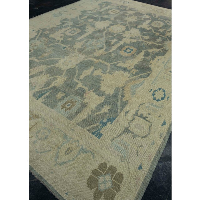 Turkish Turkish Oushak Rug 10' x 14'3" #18656 For Sale - Image 3 of 8