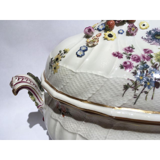Meissen Porcelain Soup Bowl with Flower Decor, 1755 For Sale - Image 5 of 18