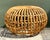 Tan Vintage Italian Stick Rattan Ottoman After Albini For Sale - Image 8 of 12
