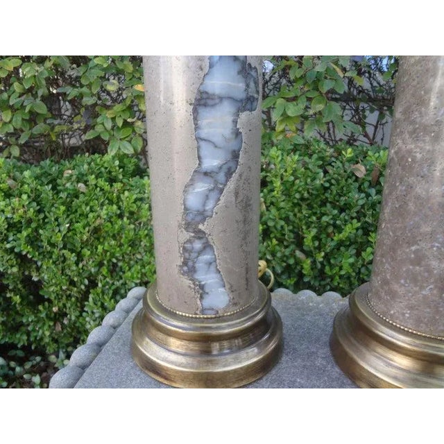 1960s Mid-Century Modern Marble Lamps-A Pair For Sale - Image 5 of 13