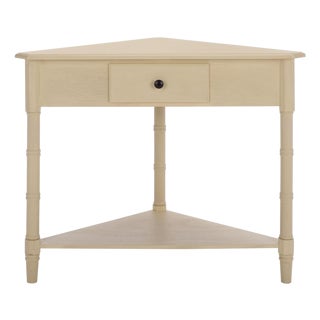 Gomez 1 Drawer 1 Shelf Corner Table in Sand For Sale