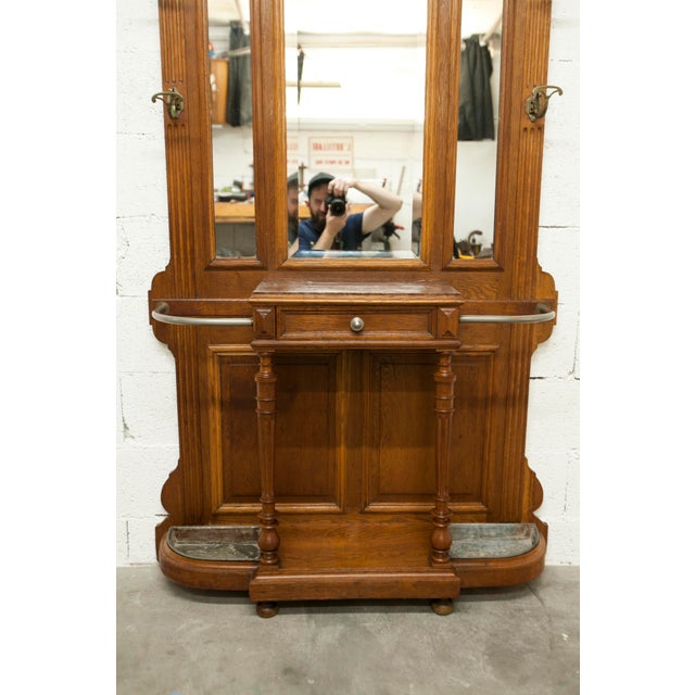 Brown Napoleon III Style Walnut Wardrobe with Mirrors and Marble Top, Late 19th Century For Sale - Image 8 of 18