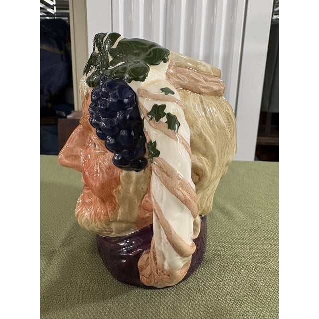 Royal Doulton Vintage 1958 Royal Doulton Bacchus D6499 Porcelain Toby Character Jug Mug For Sale - Image 4 of 5