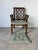 Brown Vintage Chinese Chippendale Style Open Lattice Armchair For Sale - Image 8 of 12