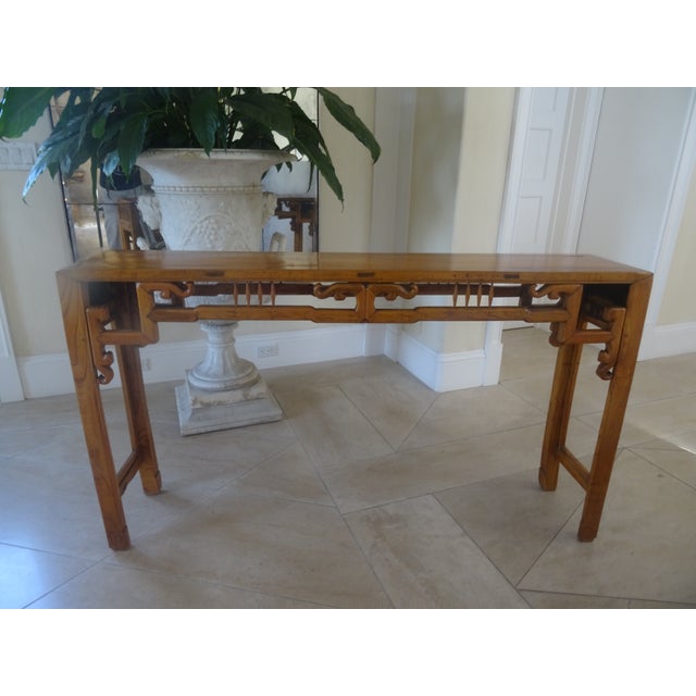 Antique Chinese Ming Style Narrow Console Sofa Table For Sale - Image 10 of 12