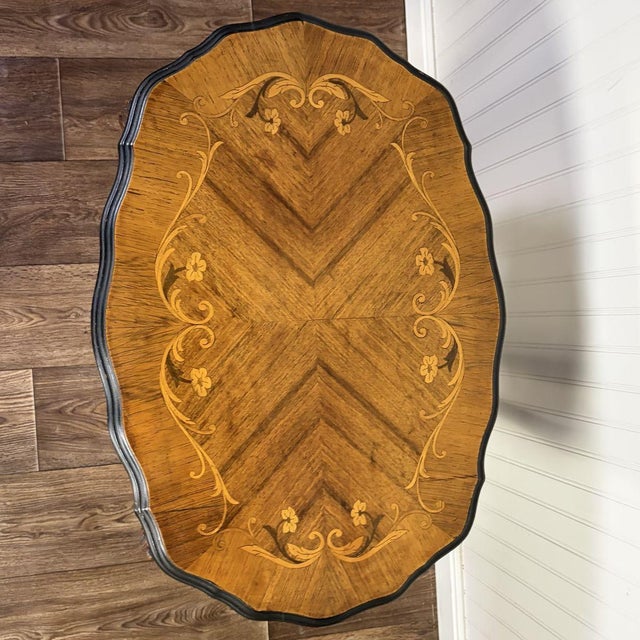 Mid 20th Century Vintage Louis XV Style Marquetry Side Table For Sale - Image 5 of 16