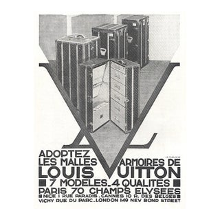 1931 Original French Art Deco Louis Vuitton Advertisement Print-Travel Trunks For Sale