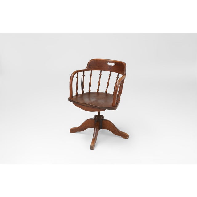English Swivel-Base Captain Desk Chair, 1850s For Sale - Image 13 of 14