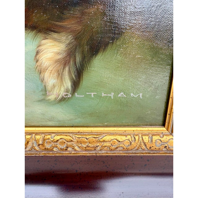 1890–1910 British Oil Painting of Resting Spaniels in a Domestic Interior, Signed Holtham For Sale - Image 4 of 10