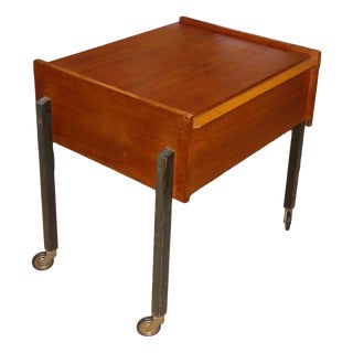 Vintage Sewing Table in Teak, 1960s For Sale