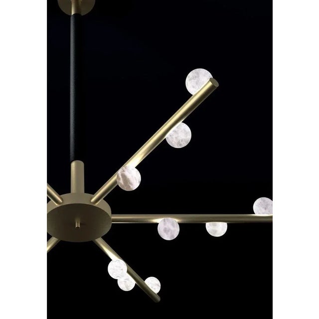 Demetra Brushed Burnished Metal Chandelier by Alabastro Italiano For Sale - Image 4 of 5