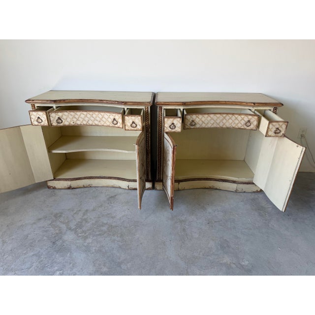 Vintage Habersham Palm Beach French Country Hand-Painted Distressed Finish Chests – A Pair For Sale - Image 4 of 12