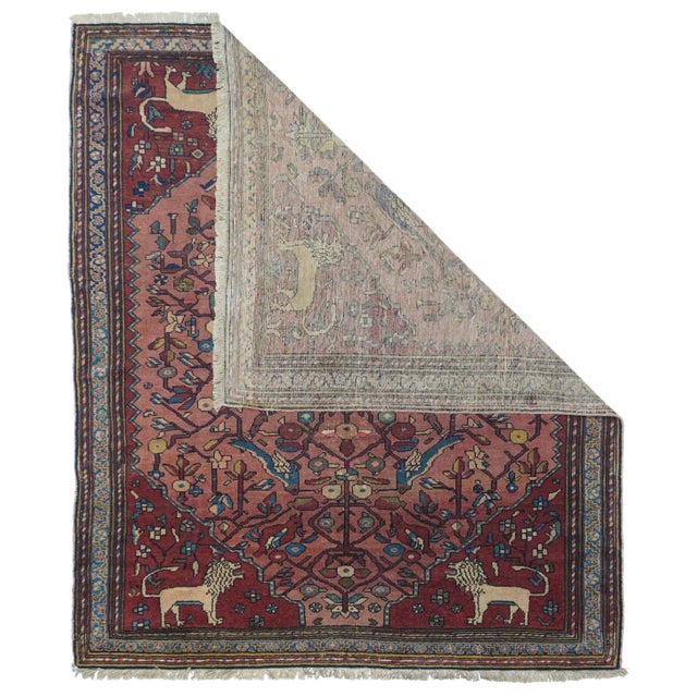 Traditional Antique Malayer Rug 5'4'' x 6'4'' For Sale - Image 3 of 10