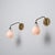 Mid-Century Modern Vintage Italian Brass and Opaline Glass Wall Sconces, 1950s, Set of 2 For Sale - Image 3 of 6