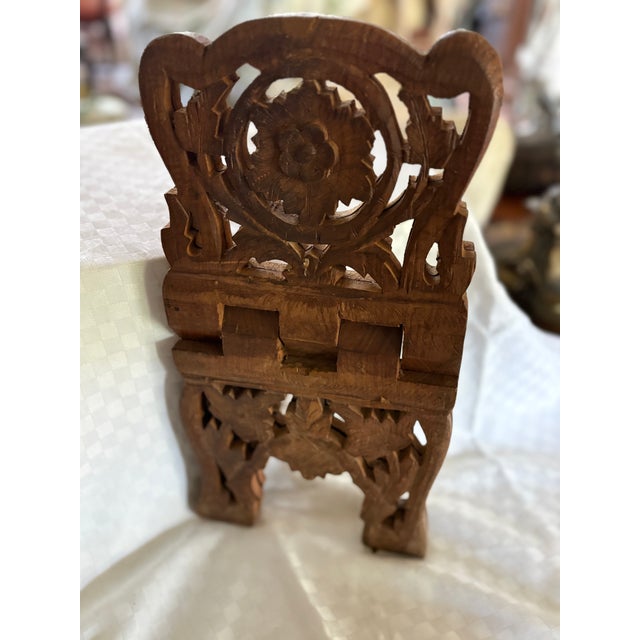 Mid 20th C Hand Carved Book Stand For Sale - Image 9 of 15