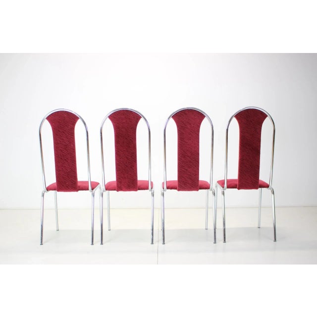 Textile Dining Chairs from Kovobel, Czechoslovakia, 1980s, Set of 4 For Sale - Image 7 of 11