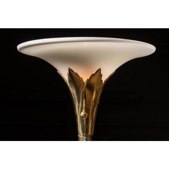 Mid-Century Modern Mid 20th Century Brass Torchiere Style Lamp For Sale - Image 3 of 7