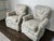 Elevate your living space with this charming pair of Craftmaster swivel armchairs, upholstered in a soft, linen-blend...
