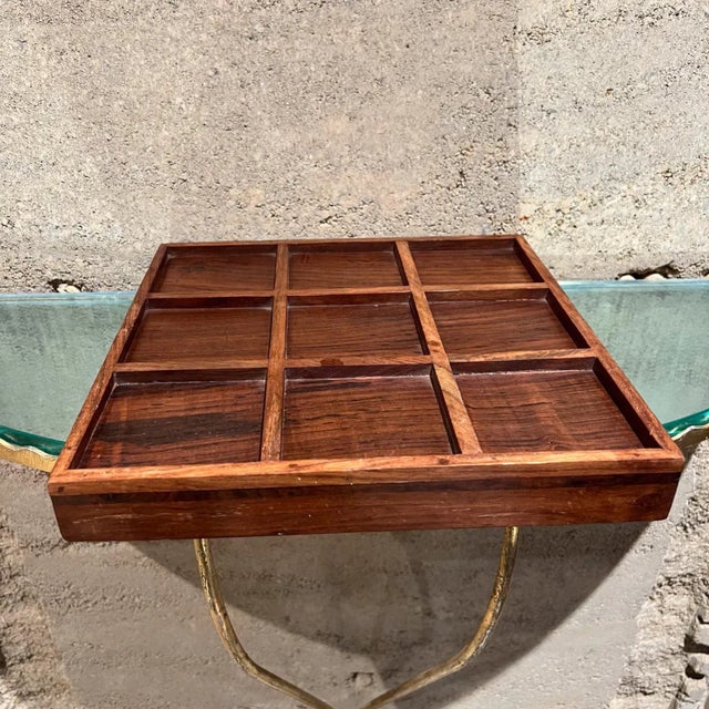 Digsmed Mid-Century Modern Sectioned Rosewood Tray Tic Tac Toe Board For Sale - Image 4 of 10