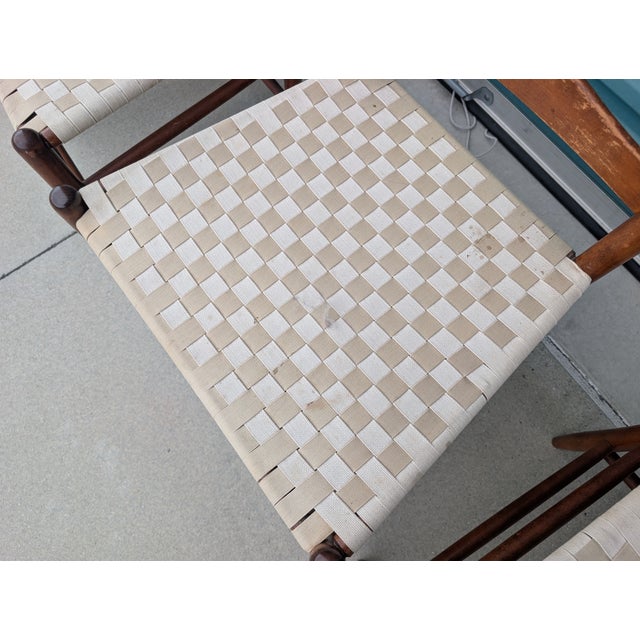 1970s Set of 4 Shaker Cherry Ladder Back Dining Chairs in the Style of Nichols & Stone For Sale - Image 9 of 13
