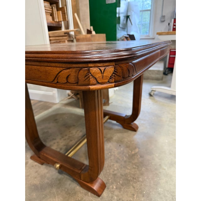 French Art Deco Solid Walnut Dining Table, Circa 1930's For Sale - Image 15 of 17