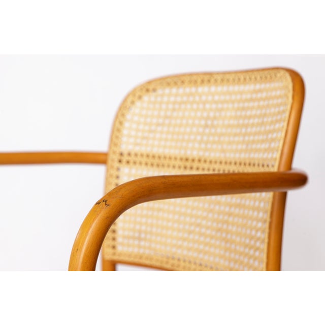 Ligna Armchair Bentwood Beech with New Rattan Cane by Josef Hoffmann in the style of Thonet, Czechoslovakia, 1960s For Sale - Image 6 of 11