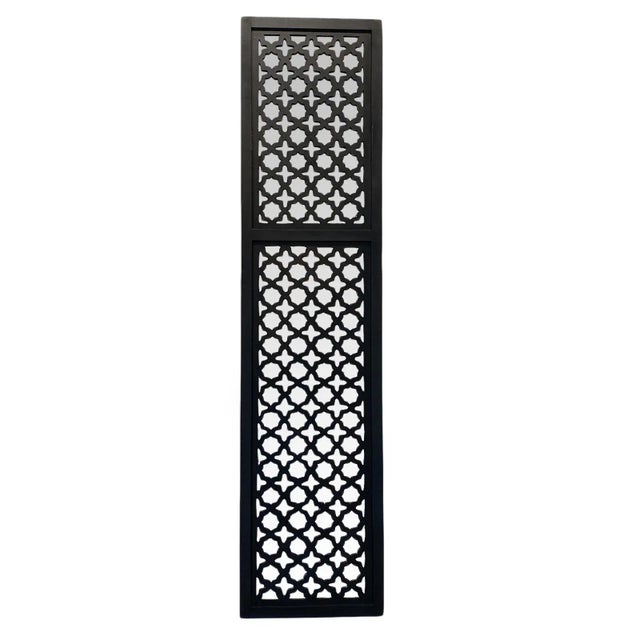 Early 21st Century Vintage Moorish Black Tall Window Mirror For Sale - Image 5 of 5