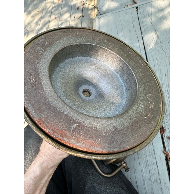 Brass Vintage Brass and Metal Banker's Lamp For Sale - Image 8 of 9