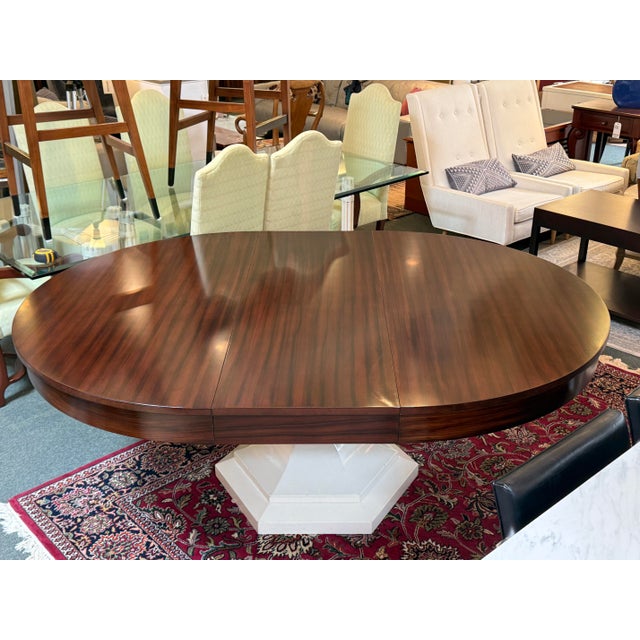 Ivory Ruby Living Rigley Pedestal Extension Dining Table, 60 Inches For Sale - Image 8 of 12